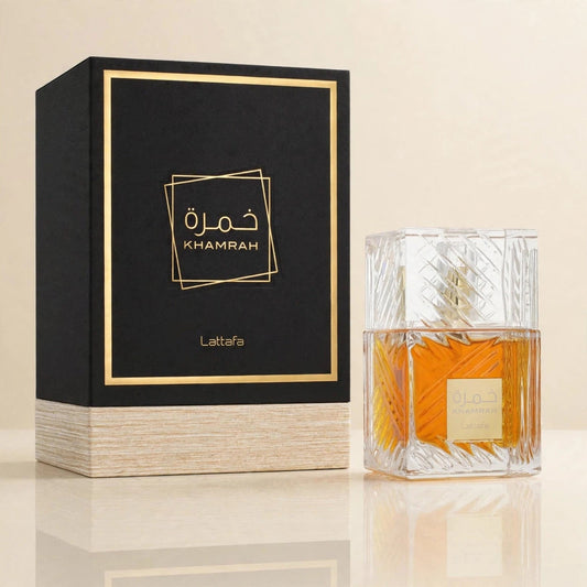 Lattafa Khamrah EDP 100ml / 3.4oz for Unisex — cream studio shot