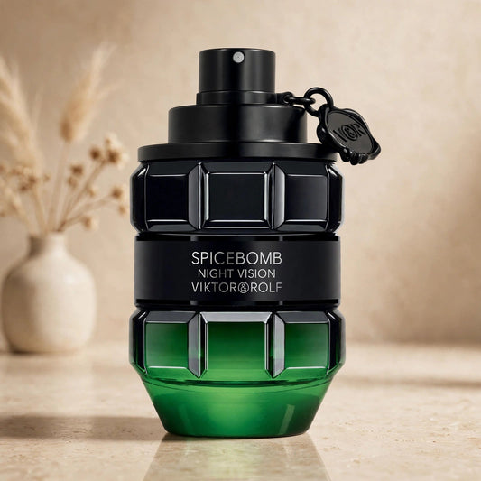 Viktor & Rolf Spicebomb Night Vision EDT in warm beige luxury studio