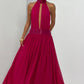 Embellished Halter Maxi Dress