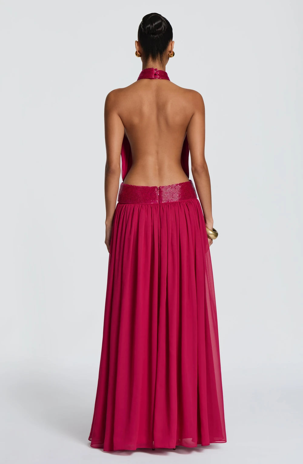 Embellished Halter Maxi Dress