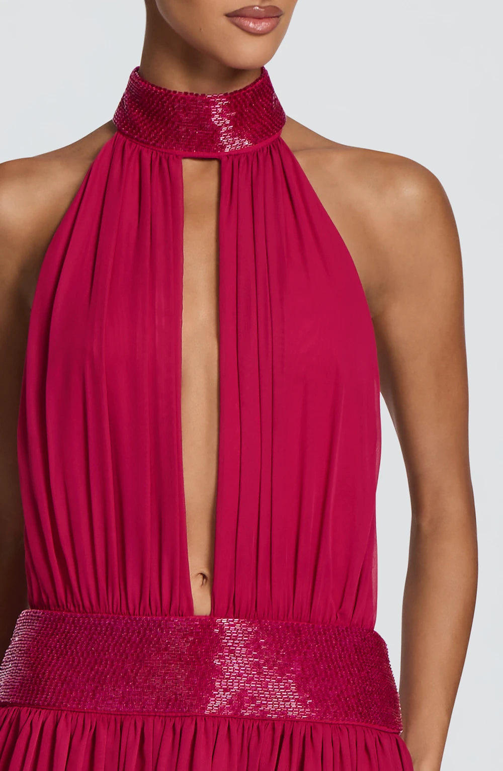 Embellished Halter Maxi Dress