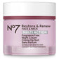 No7 Restore and Renew face and neck night cream jar on white background