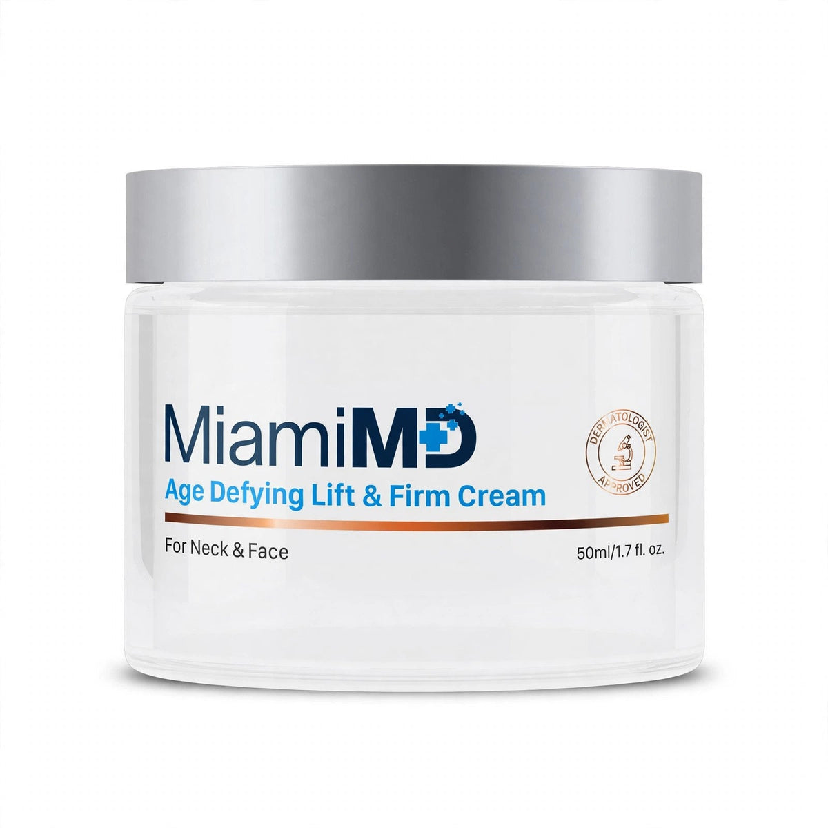 MiamiMD Age Defying Lift and Firm Cream jar on white background
