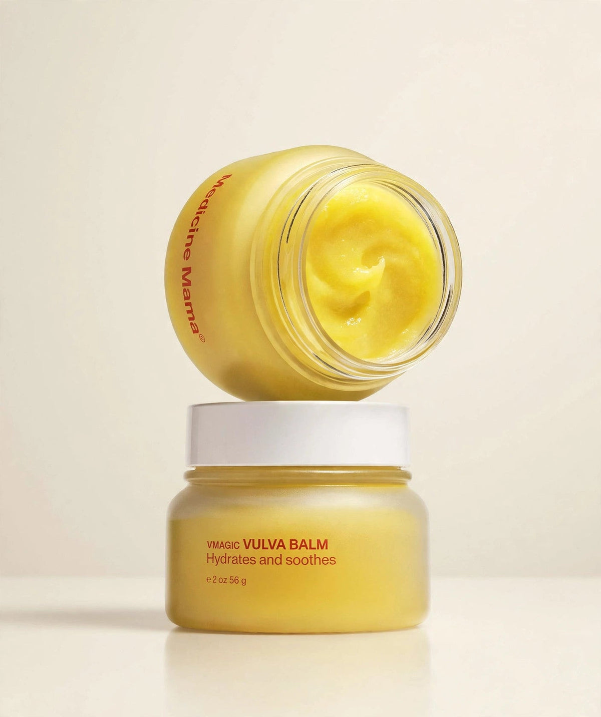 Medicine Mama VMagic vulva balm in a cream studio