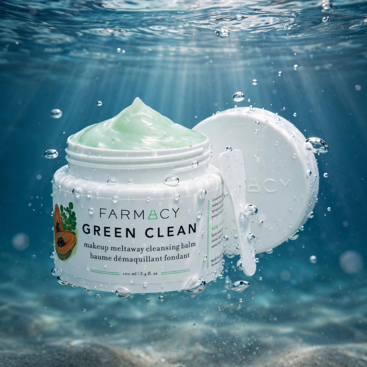 Farmacy Green Clean cleansing balm underwater luxury shot