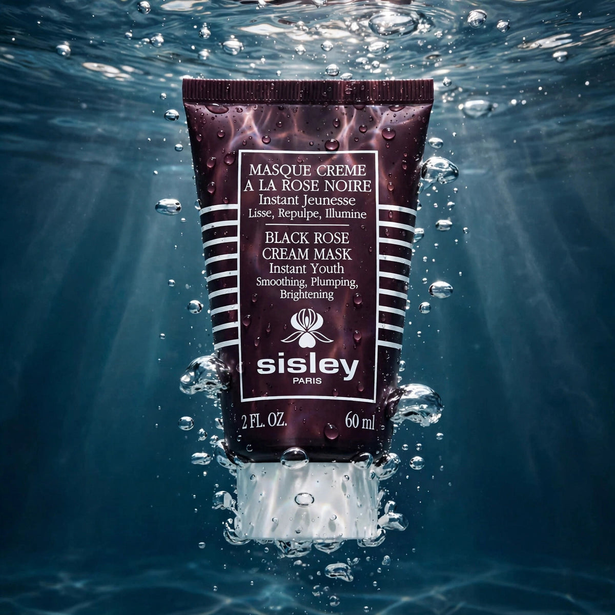 Sisley Black Rose Cream Mask underwater luxury shot