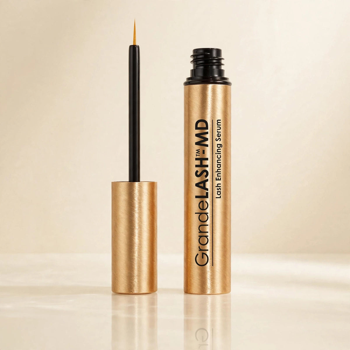 GrandeLASH-MD Lash Enhancing Serum in cream studio setting