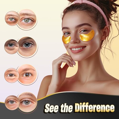 NAZANO 24K Gold Under Eye Patches – Hydrating Eye Masks 60 Pack