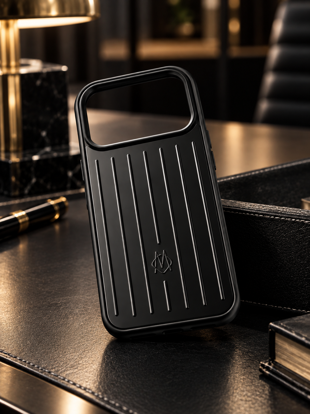 RIMOWA iPhone 17 Pro Case – Black Aluminum Luxury Protective Cover