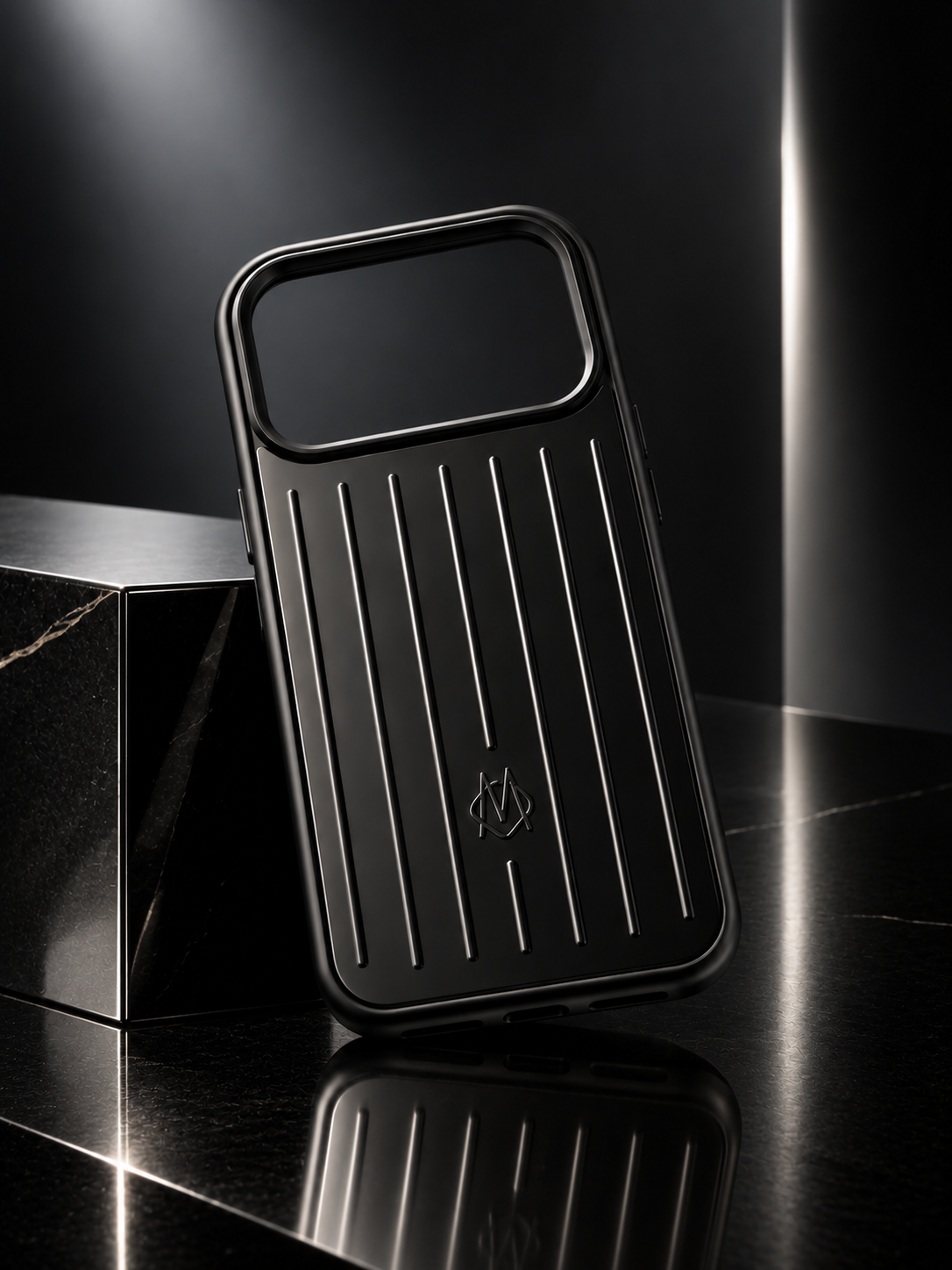 RIMOWA iPhone 17 Pro Case – Black Aluminum Luxury Protective Cover