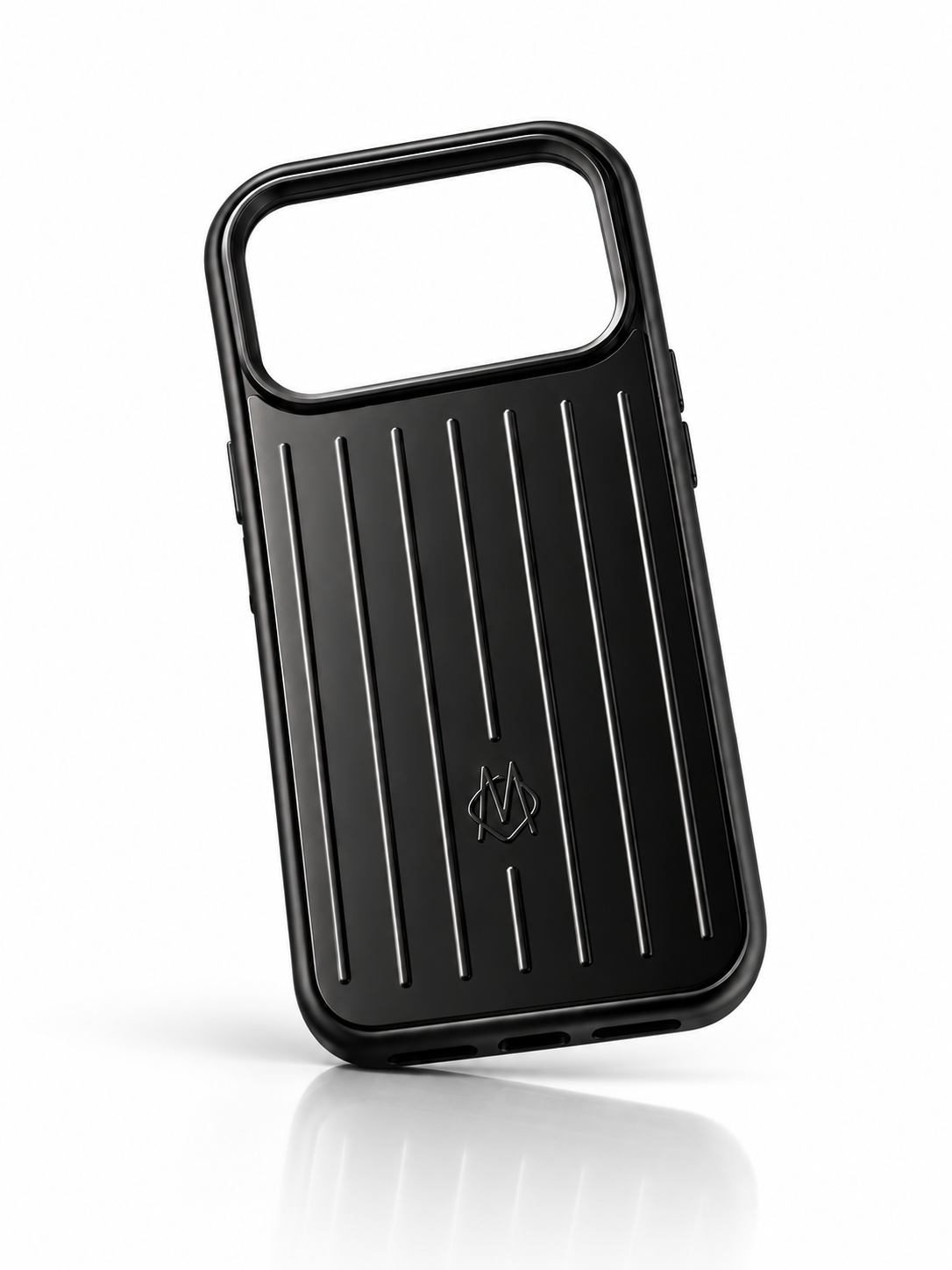 RIMOWA iPhone 17 Pro Case – Black Aluminum Luxury Protective Cover