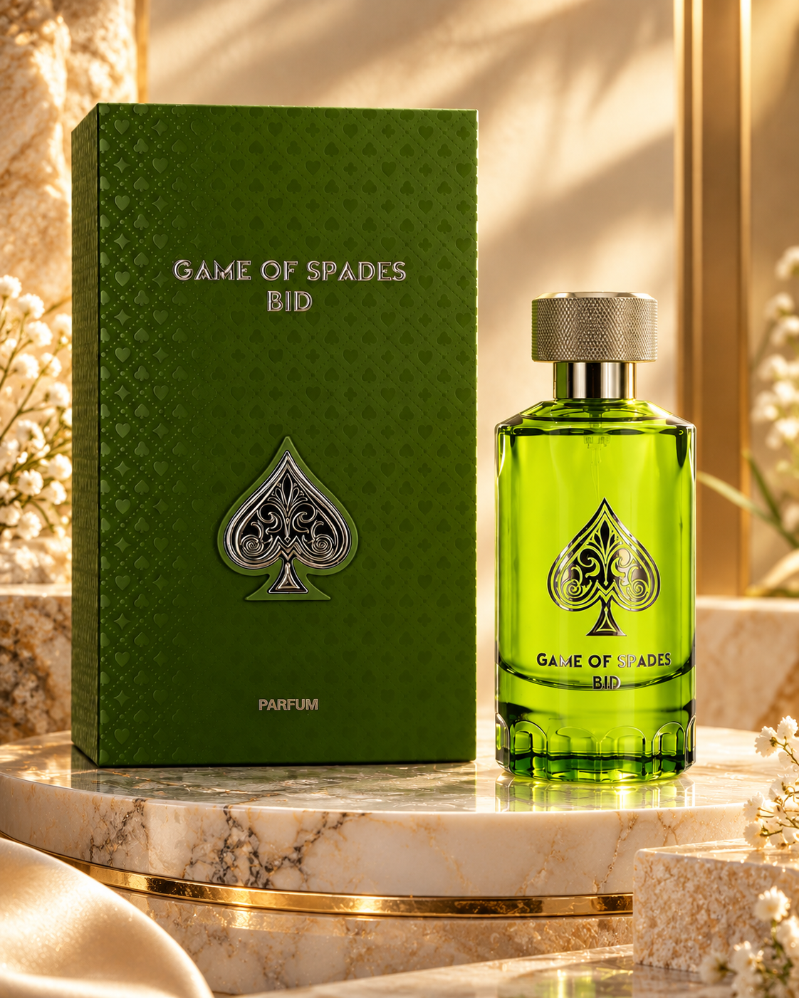 Game of Spades Bid Parfum for Men – Green 3.4 oz Fragrance – New in Box