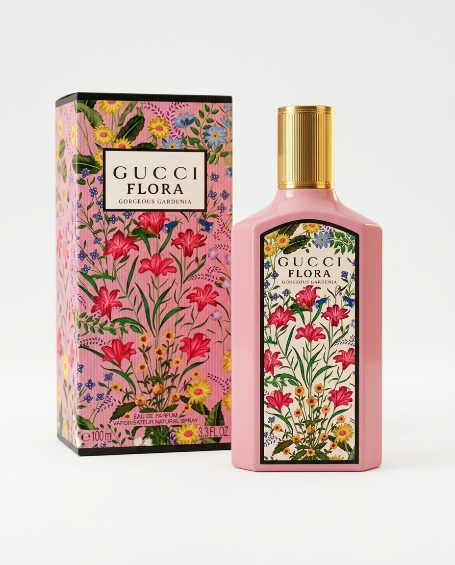 Gucci Flora Gorgeous Gardenia Eau de Parfum Spray for Women – 100ml / 3.3 oz Original Fragrance