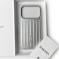 RIMOWA Case for iPhone 17 Pro Max – Silver Aluminum Protective Cover