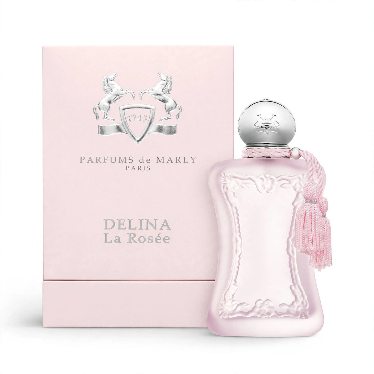 Parfums de Marly Delina La Rosee Eau de Parfum 75ml for Women — bottle and box on white background