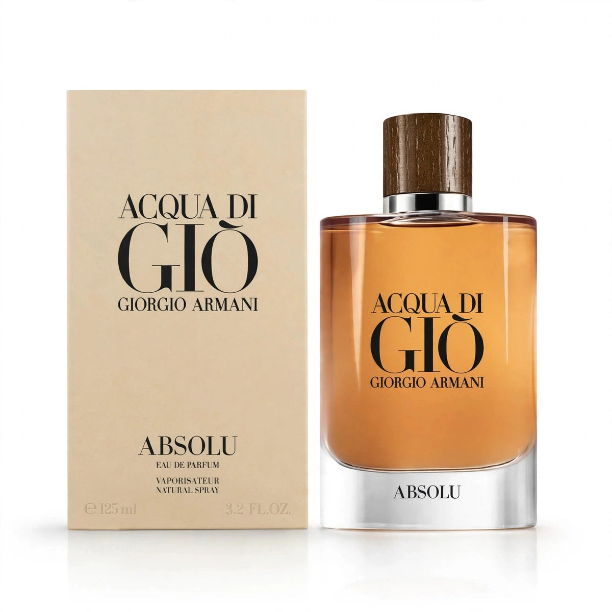Giorgio Armani Acqua di Gio Absolu Eau de Parfum 125ml bottle and box on white background