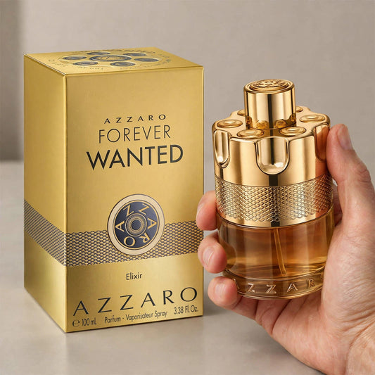 Azzaro Forever Wanted Elixir Eau de Parfum 100ml / 3.4oz for Men bottle held in hand