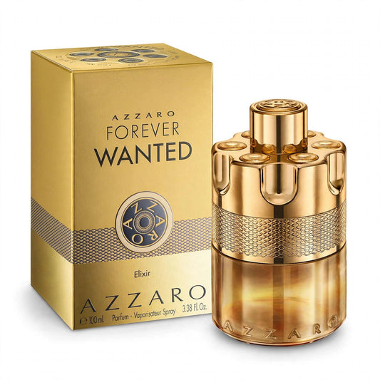 Azzaro Forever Wanted Elixir Eau de Parfum 100ml / 3.4oz for Men bottle and box on white background