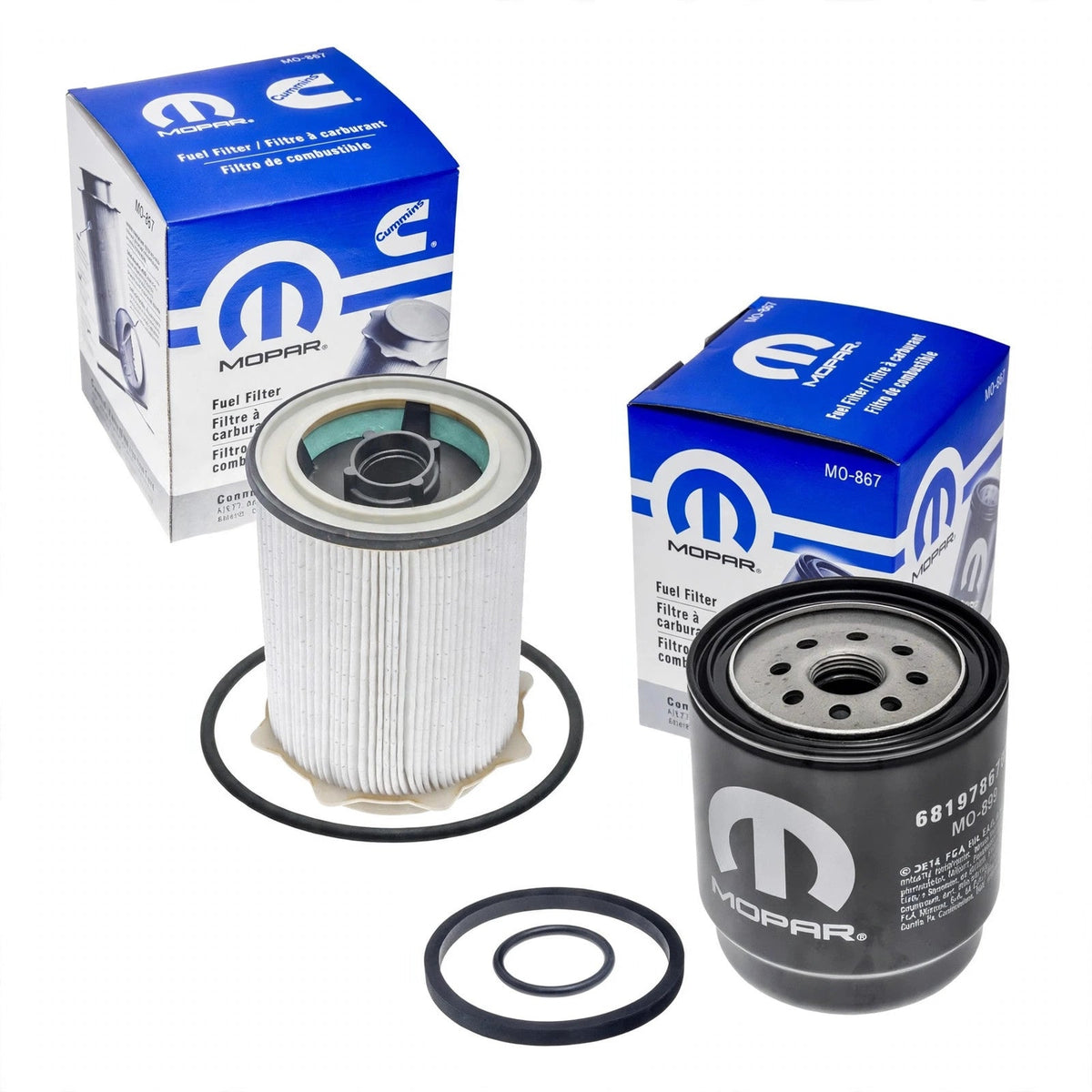 Mopar 68197867AB fuel filter on white background
