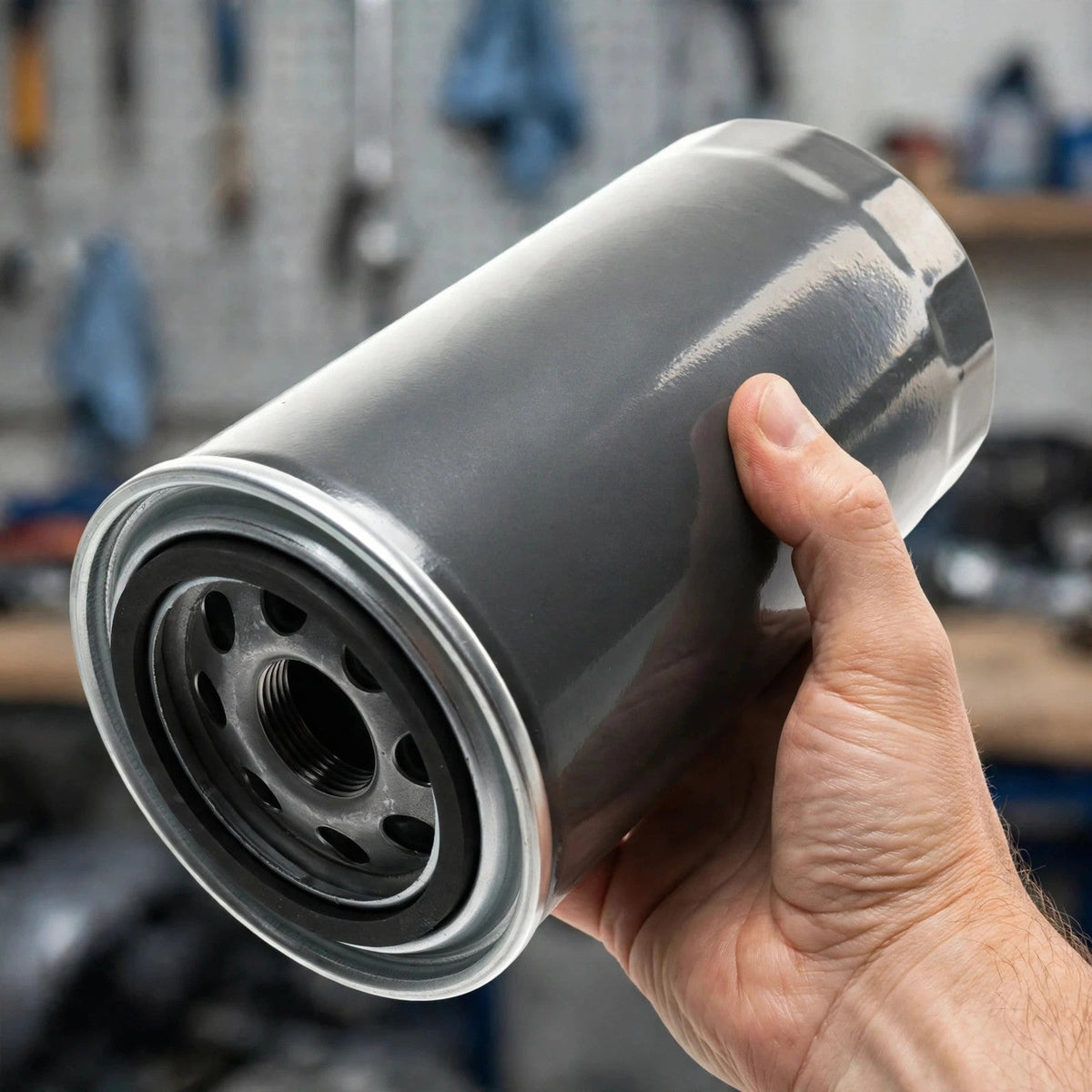 Mopar Cummins diesel engine oil filter held in hand