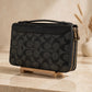 Coach men's travel organizer double zip in a warm beige studio