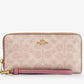 Coach CW778 long zip-around wallet in signature canvas, detail view