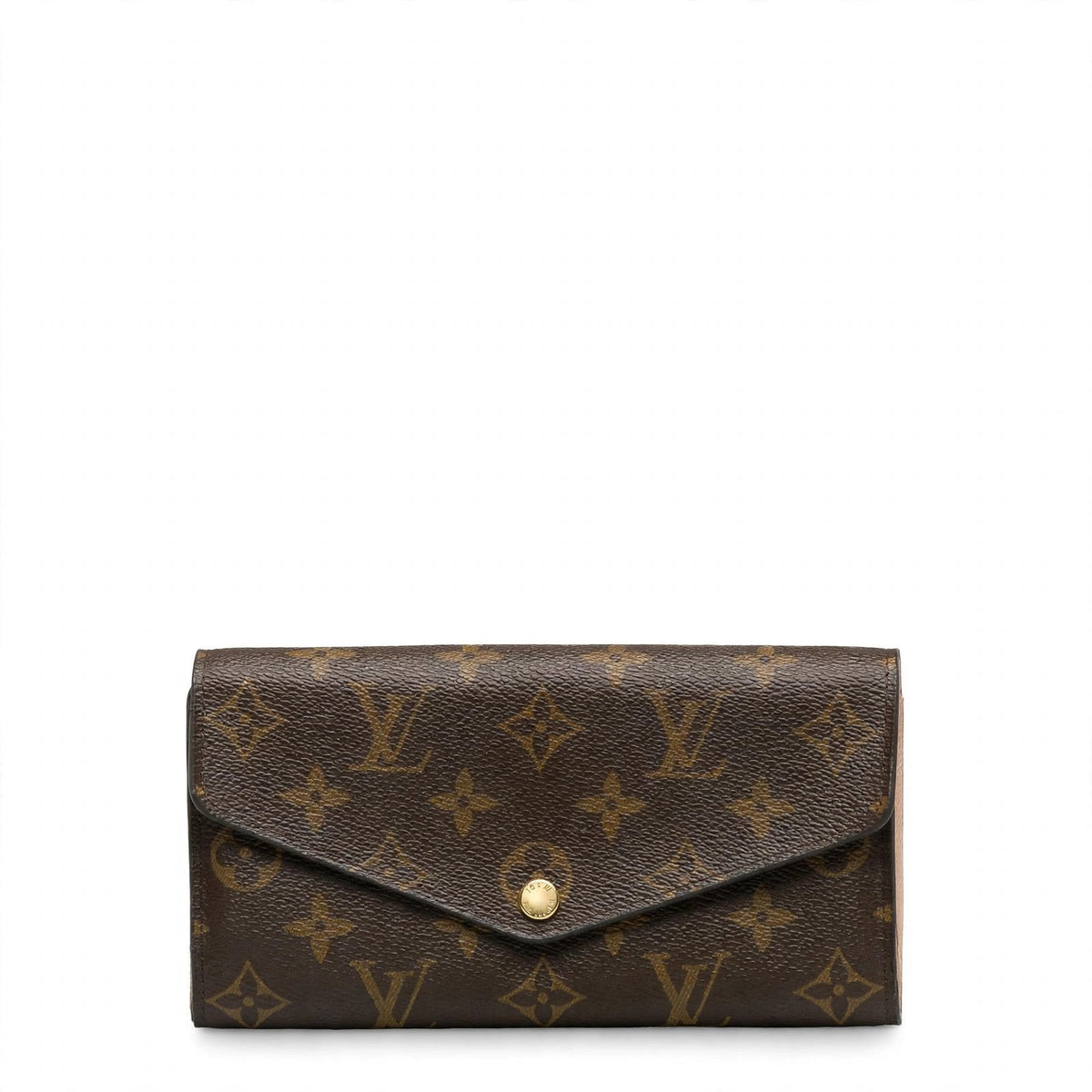 Louis Vuitton Portefeuille Sarah monogram long wallet on white background