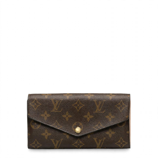 Louis Vuitton Portefeuille Sarah monogram long wallet on white background