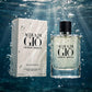 Acqua di Gio Eau de Parfum bottle submerged in clear water