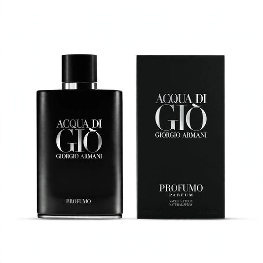 Acqua di Gio Profumo Parfum 125ml bottle and box on white background