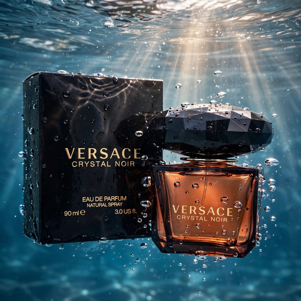 Versace Crystal Noir Eau de Parfum 90ml for Women - premium studio product photo