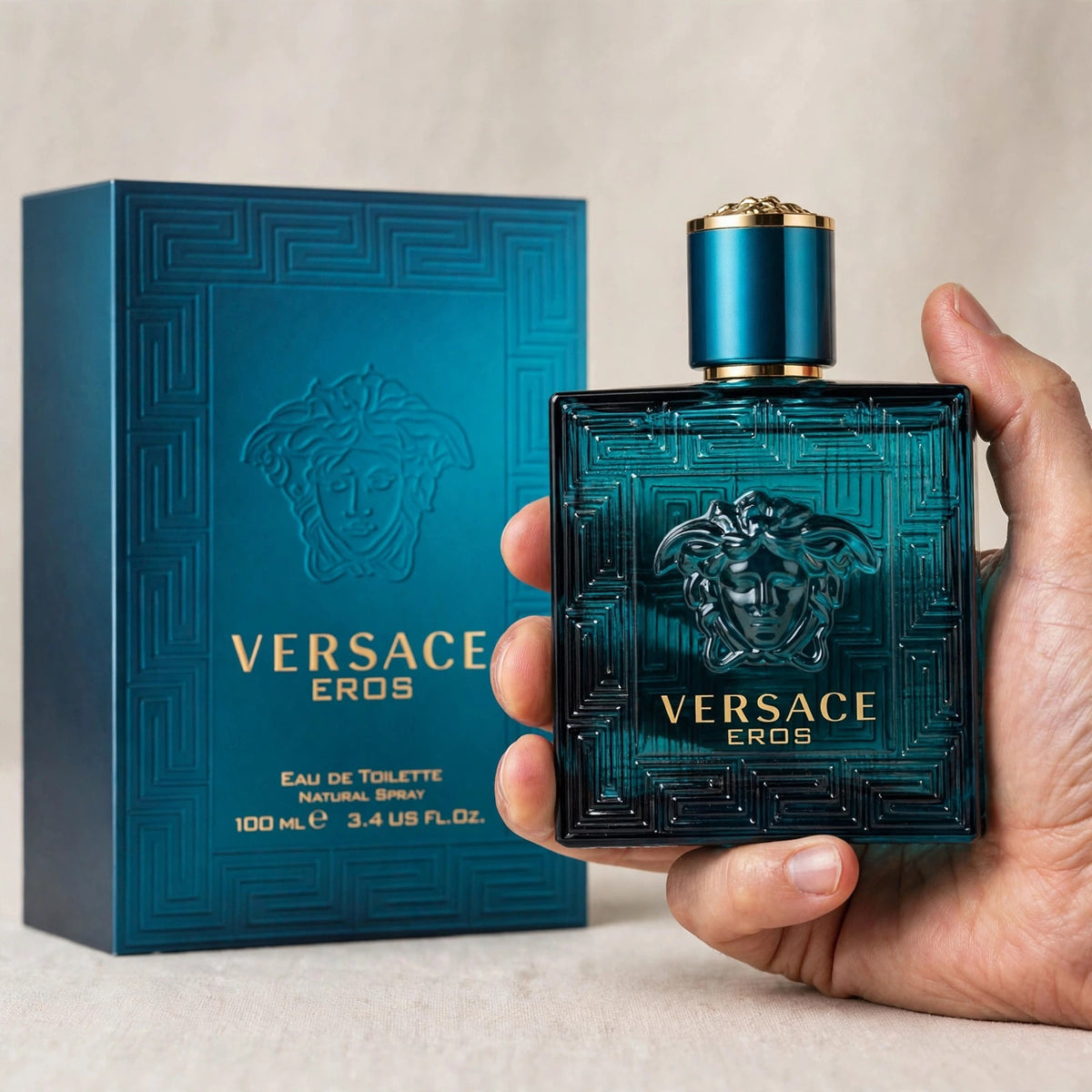 Versace Eros EDT 100ml — Held in hand