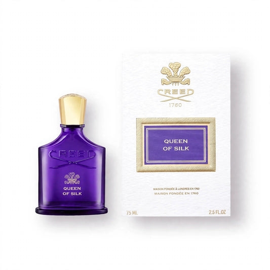 Creed Queen Of Silk Eau de Parfum 75ml / 2.5oz for Women — bottle and box on white background