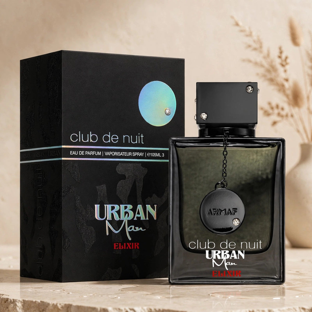 Armaf Club de Nuit Urban Man Elixir Eau de Parfum 105ml / 3.6oz for Men - styled product photo
