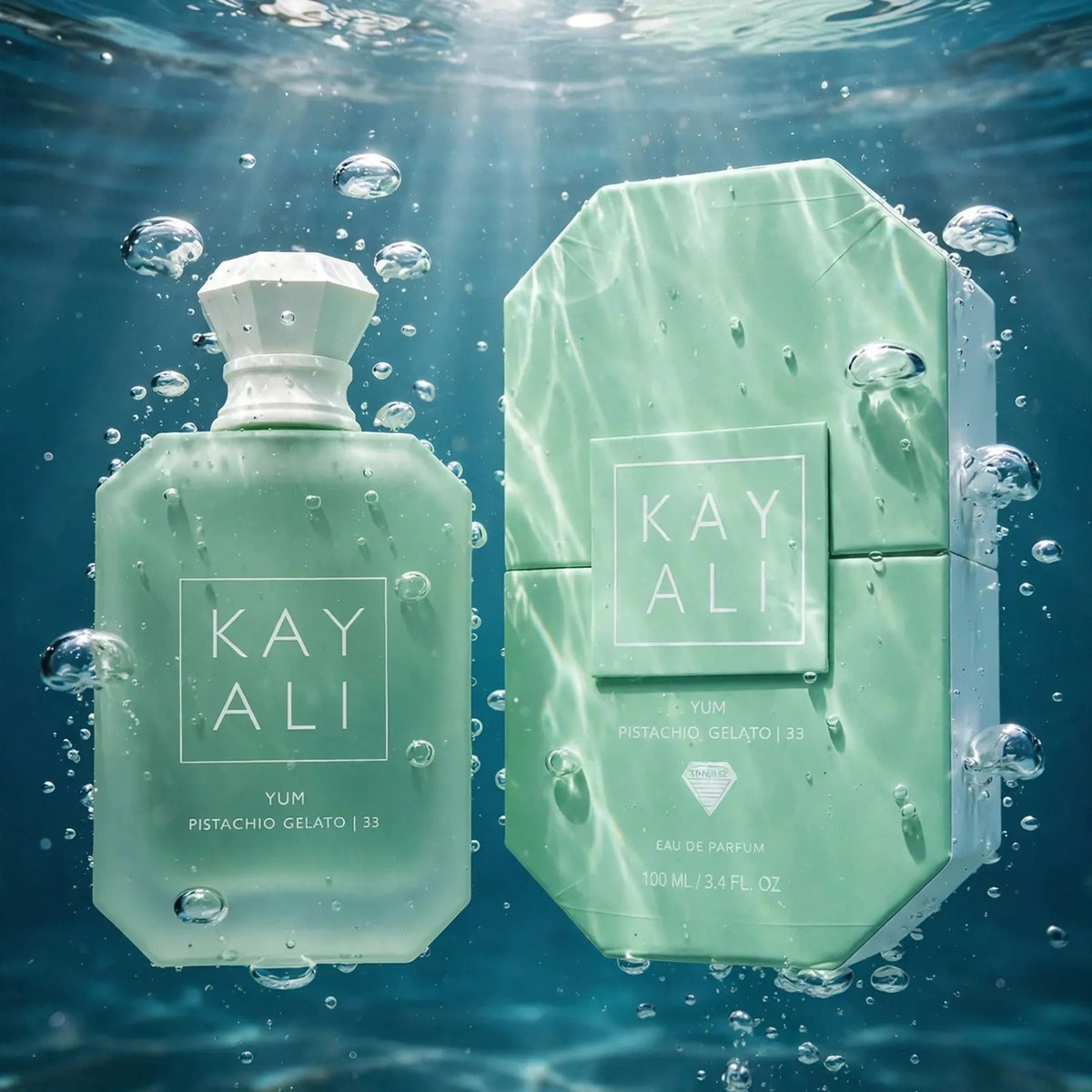 Kayali Yum Pistachio Gelato 33 Eau de Parfum 100ml / 3.4oz for Women — water shot