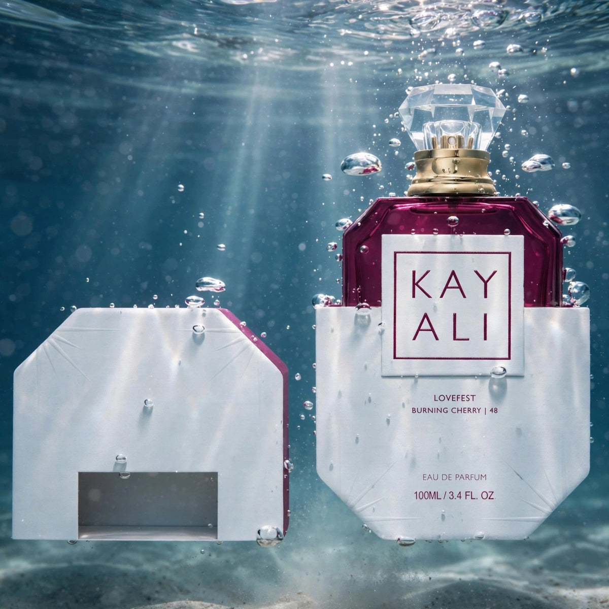 Kayali Lovefest Burning Cherry 48 Eau de Parfum 100ml / 3.4oz for Women — water view