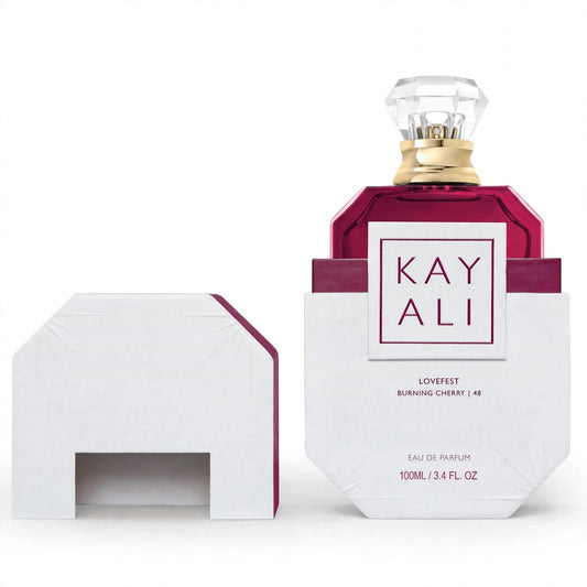Kayali Lovefest Burning Cherry 48 Eau de Parfum 100ml / 3.4oz for Women — white view