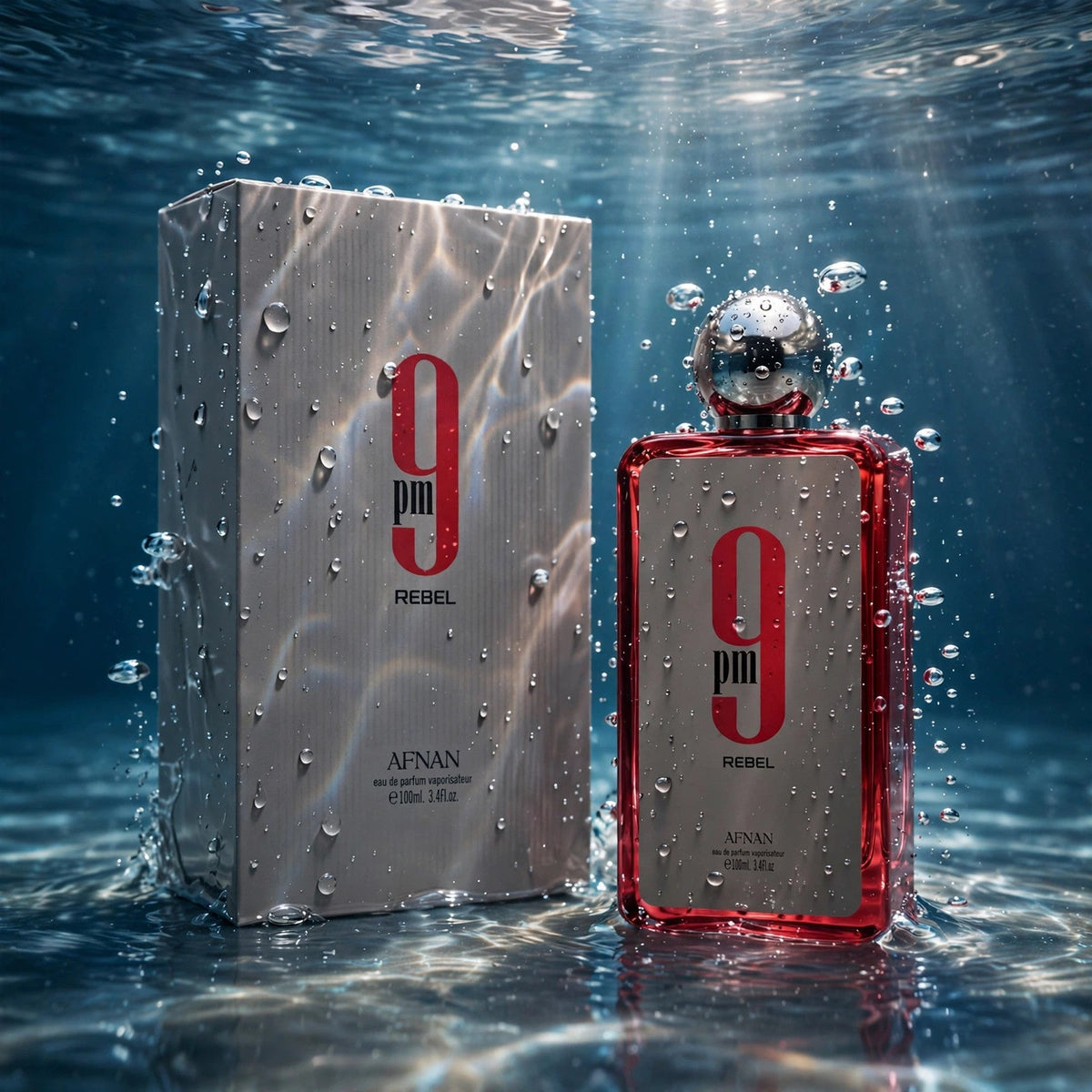 Afnan 9PM Rebel Eau de Parfum 100ml / 3.4oz for Men — water view