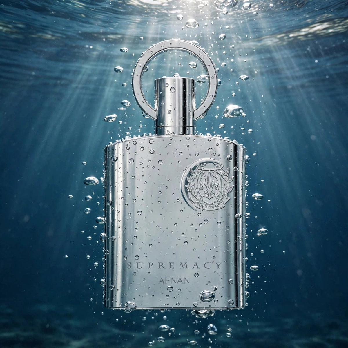 Afnan Supremacy Silver Eau de Parfum 100ml / 3.4oz — Submerged in water