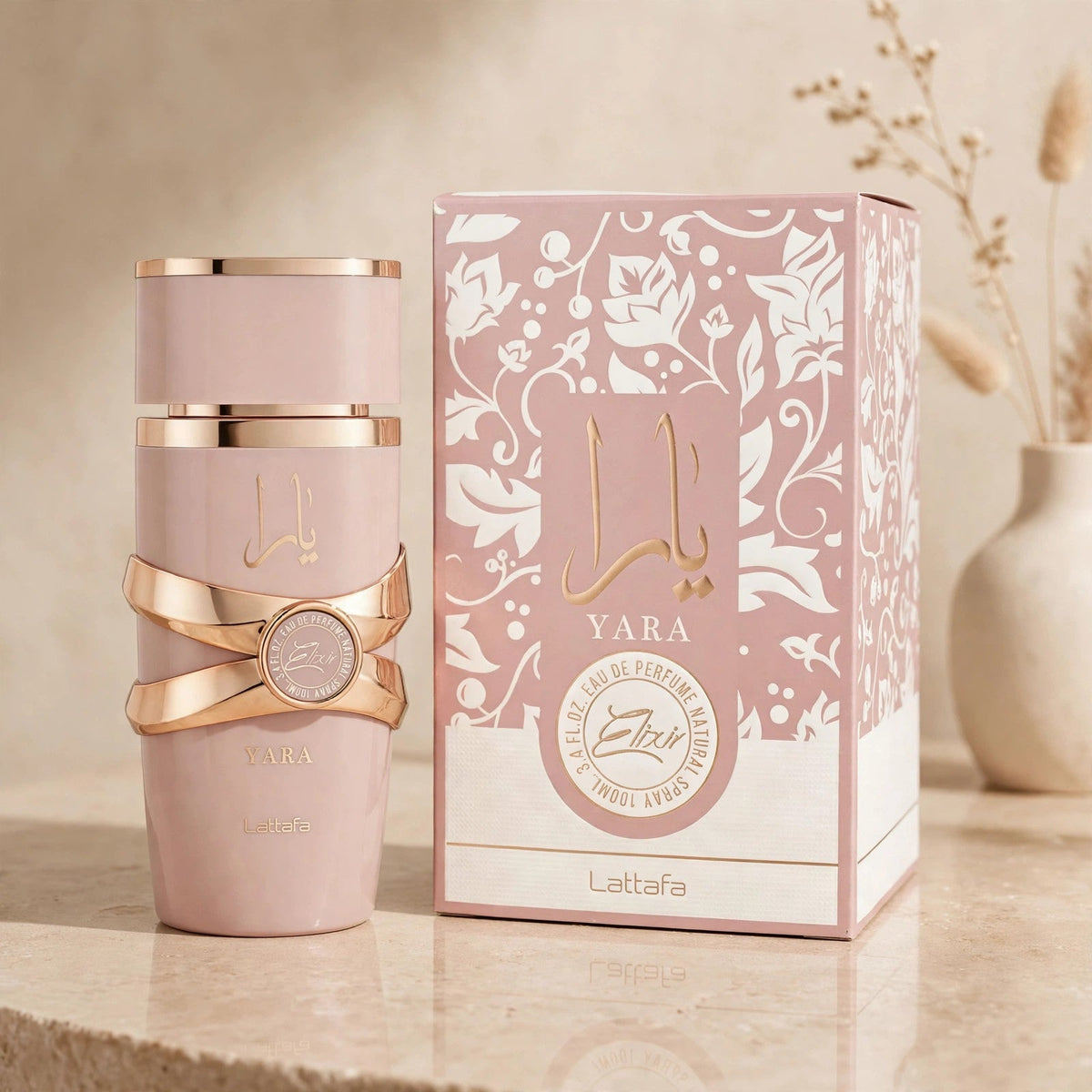 Lattafa Yara Elixir Eau de Parfum 100ml / 3.4oz for Women — Warm beige studio set