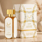 Lattafa Hayaati Gold Elixir EDP 100ml / 3.4oz for Unisex — warm beige studio shot