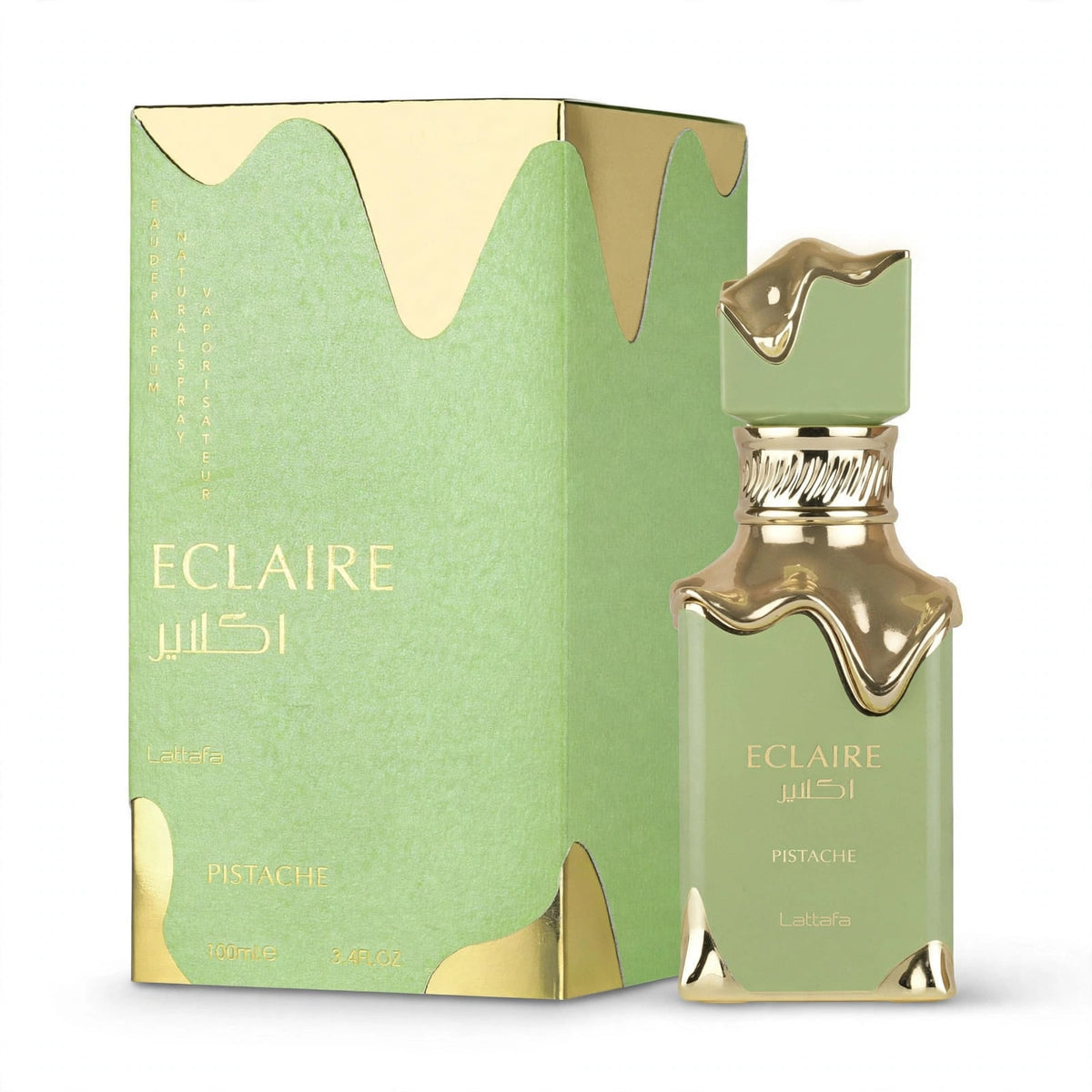 Lattafa Eclaire Pistache Eau de Parfum 100ml for Unisex bottle and box white