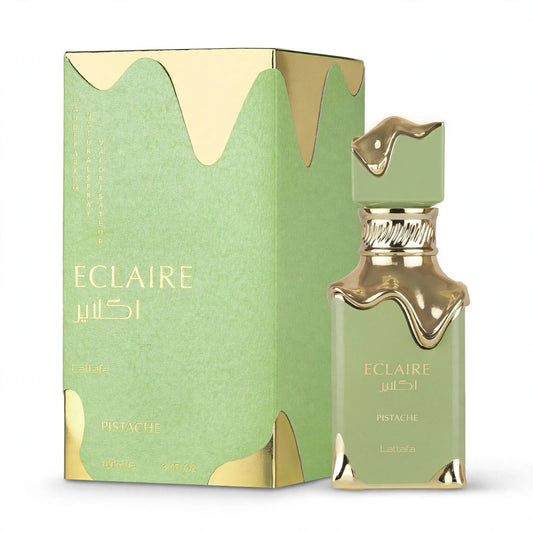 Lattafa Eclaire Pistache Eau de Parfum 100ml for Unisex bottle and box white