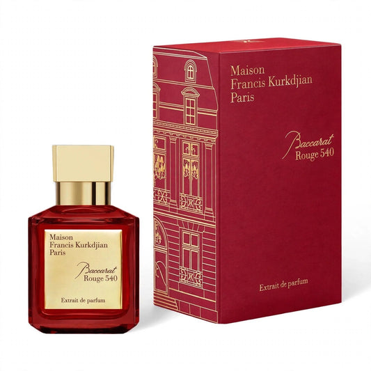 Maison Francis Kurkdjian Baccarat Rouge 540 Extrait de Parfum 70ml bottle and box on white studio background