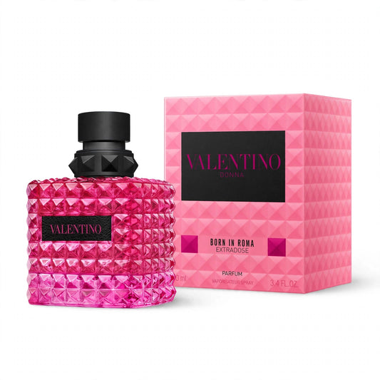 Valentino Donna Born In Roma Extradose Parfum 100ml bottle and box on white background