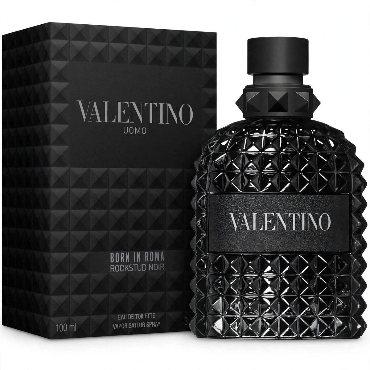 Valentino Uomo Born In Roma Rockstud Noir EDT 100ml bottle and box — main product image