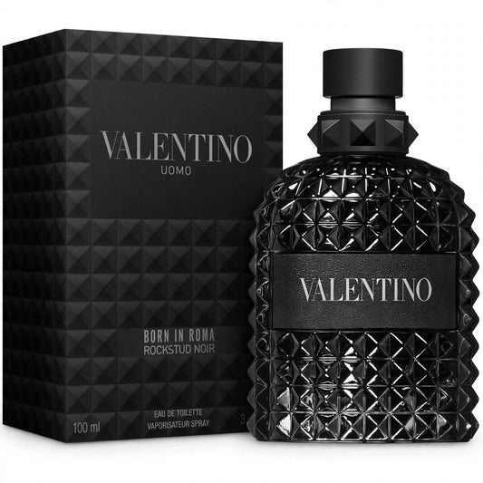 Valentino Uomo Born In Roma Rockstud Noir EDT 100ml bottle and box — main product image
