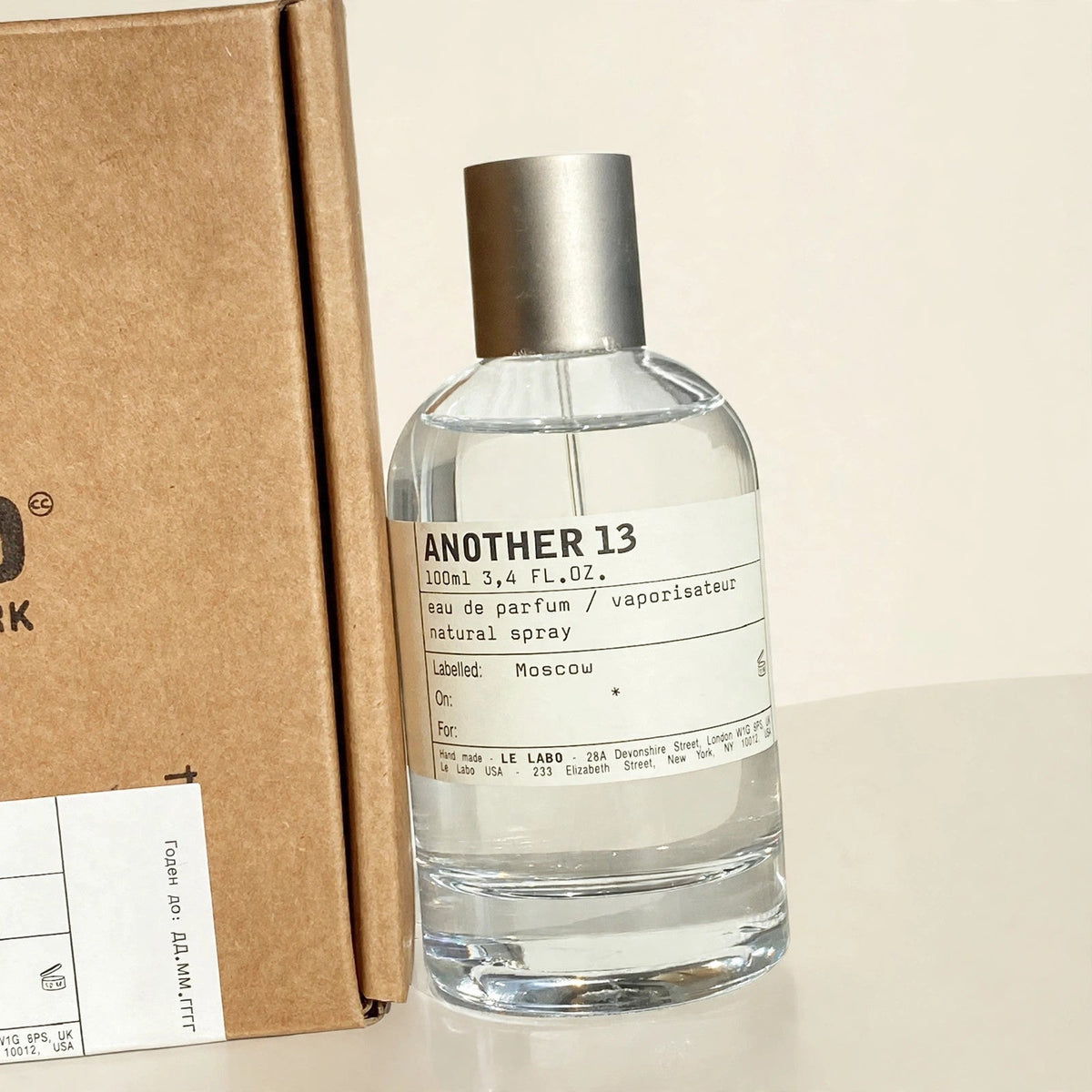 Le Labo Another 13 Eau de Parfum 100ml bottle and box — cream studio