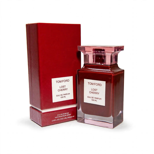 Tom Ford Lost Cherry EDP 100ml bottle and box on white background