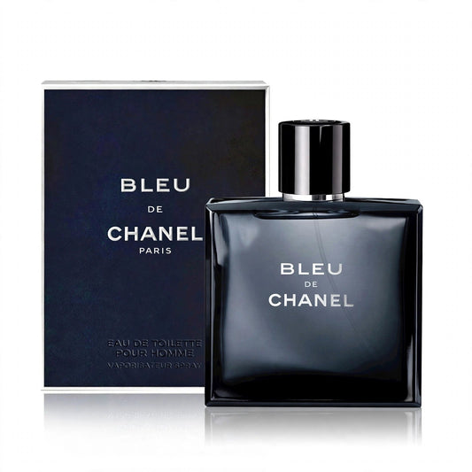 Chanel Bleu De Chanel EDT 100ml bottle and box on white background